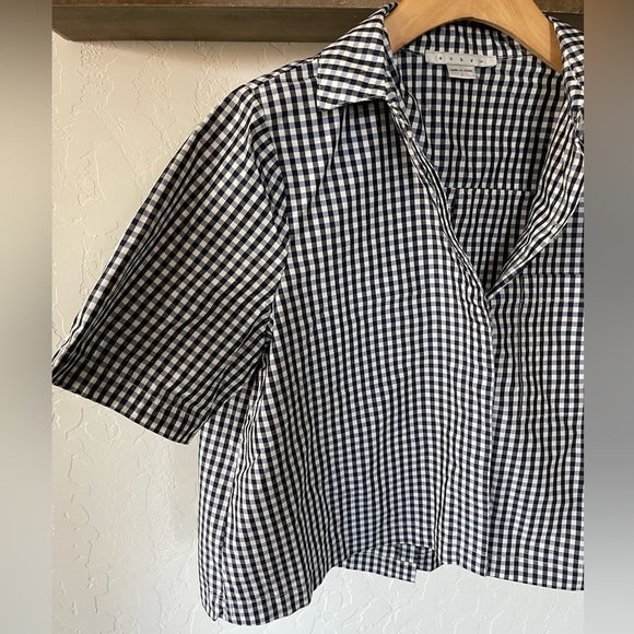 Achro Women’s Gingham Crop Top with Buttons along the back—Collard—Size Small••• - Picture 3 of 13